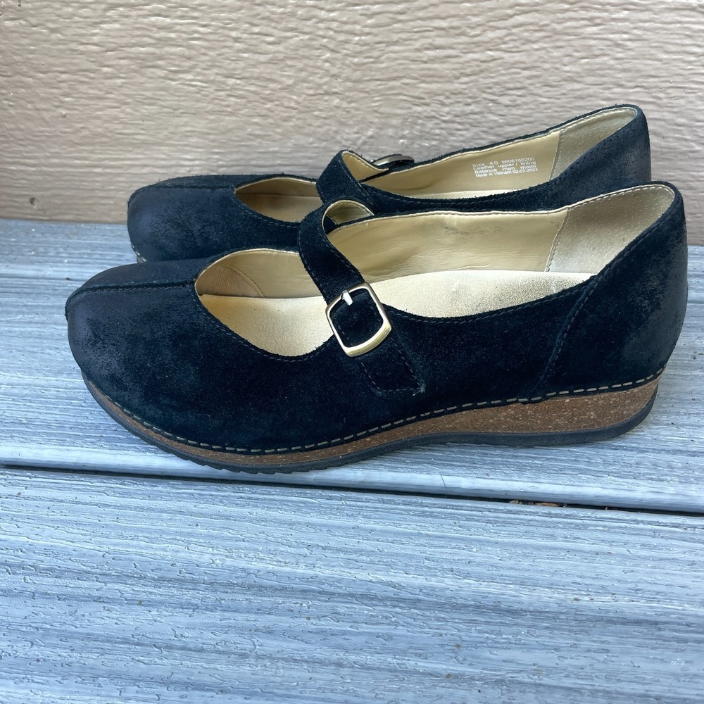 Dansko Mika Leather Mary Jane Black Shoes Womens Size 40 EU/ US 9.5